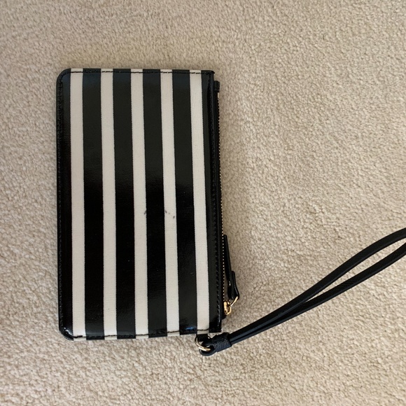 KATE SPADE Wristlet Floral Front Striped Back - Picture 2 of 5